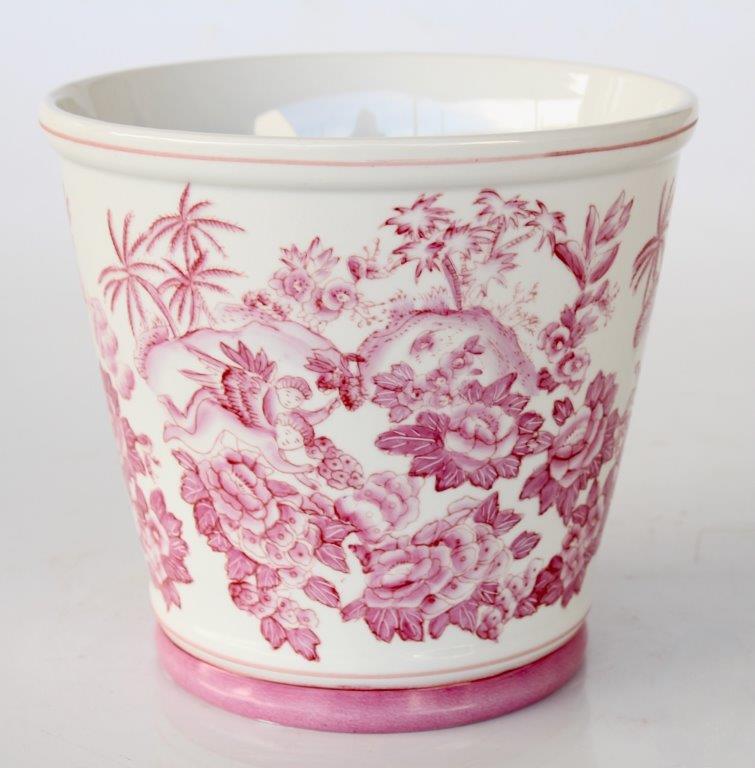 Large Pink Round Planter